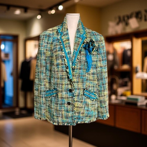 Lane Bryant tweed jacket multi colored Size 16 - Picture 4 of 10